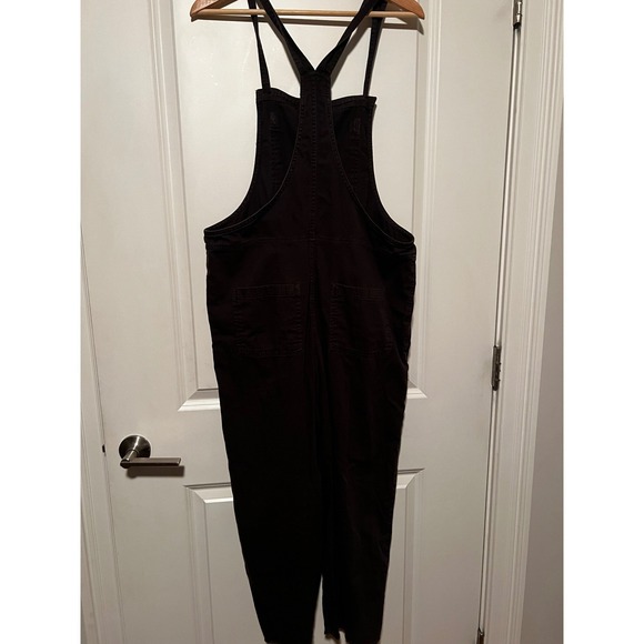 Aerie Overalls Womens M Wide Leg Tie Straps Boho Artist Raw Hem Gorpcore Gray - Picture 6 of 8